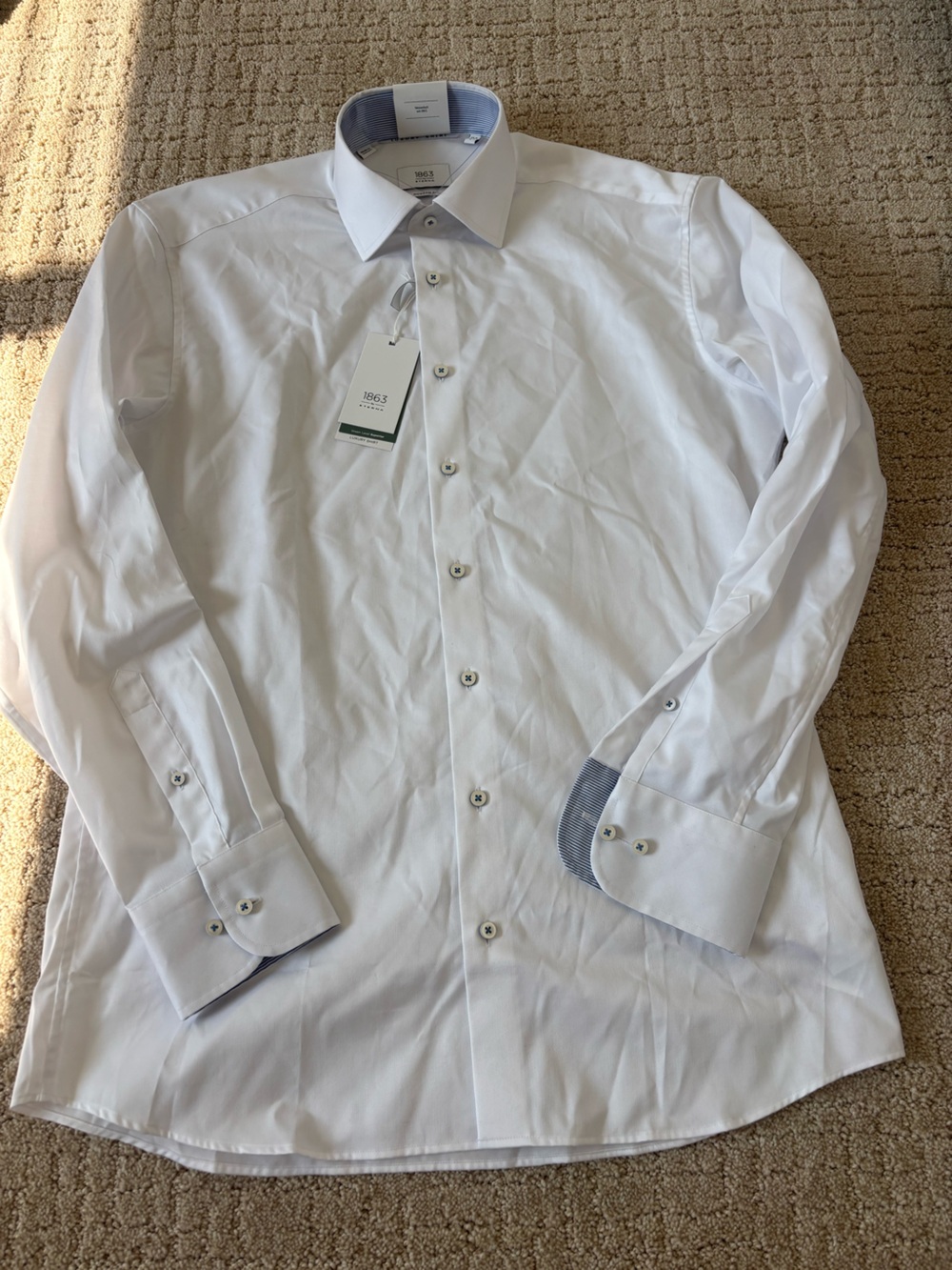 1863 Eterna White Dress Shirt large